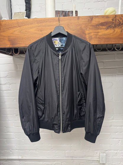 Dries Van Noten Reversible Black/Floral Print Bomber Jacket