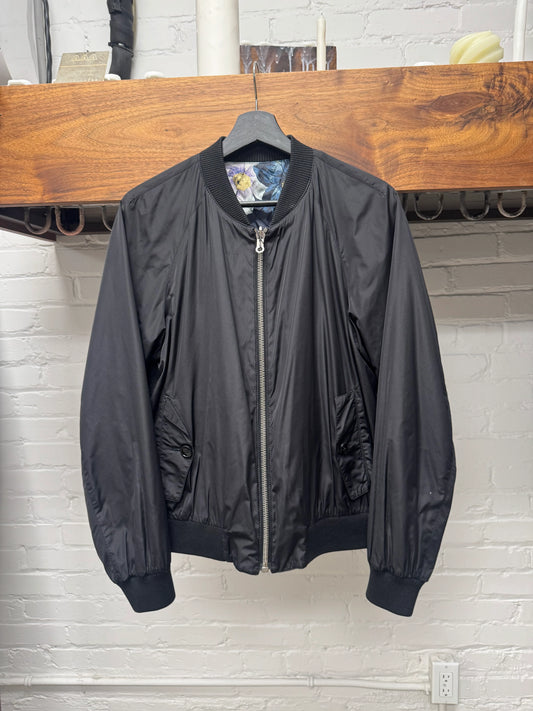Dries Van Noten Reversible Black/Floral Print Bomber Jacket