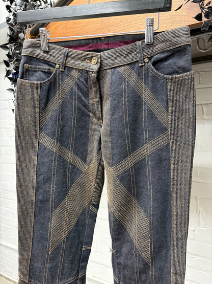 AW2002 Alexander McQueen Contrast Stitch Flared Denim