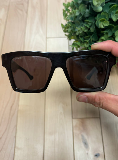 Gucci Brown Tint Square Frame Retro Sunglasses