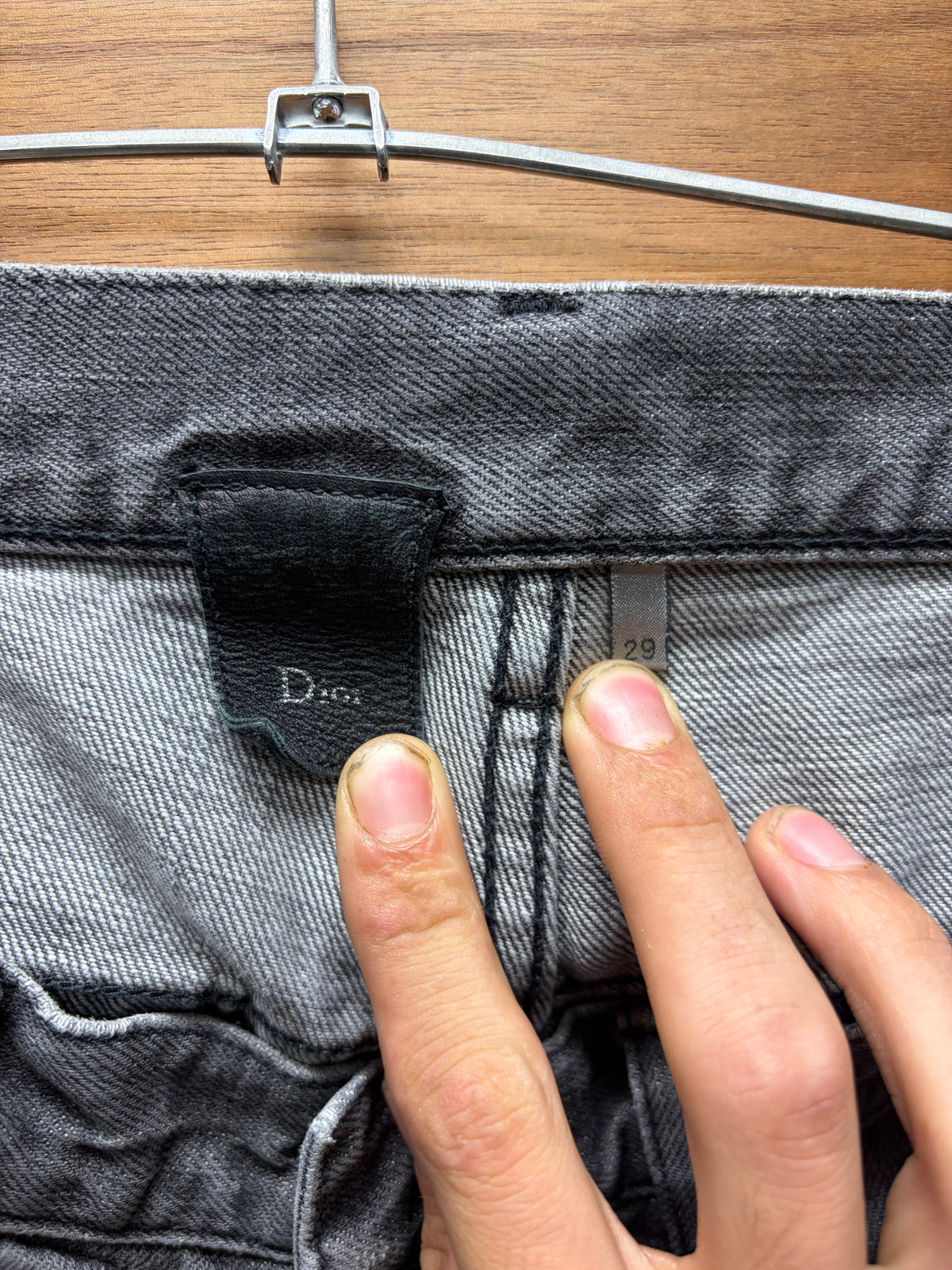 Dior Homme Grey ‘Clawmark’ Distressed Skinny Jeans