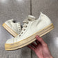 Rick Owens White Leather ‘Ramones’ Low Top Sneakers
