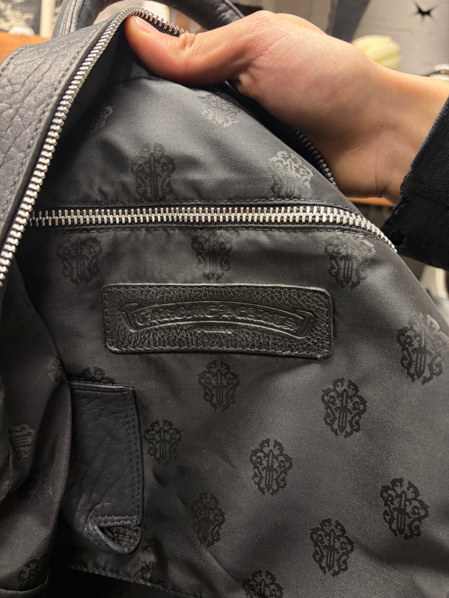 Chrome Hearts ‘Massive Dagger’ 925 Silver / Black Leather Duffle Bag