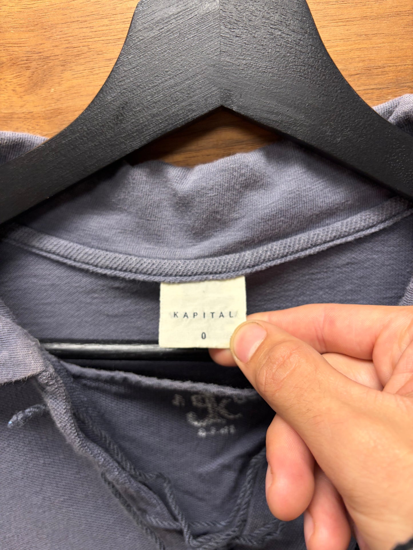 Kapital ‘Sailor’ Lace Collar Blue Sun Faded Polo