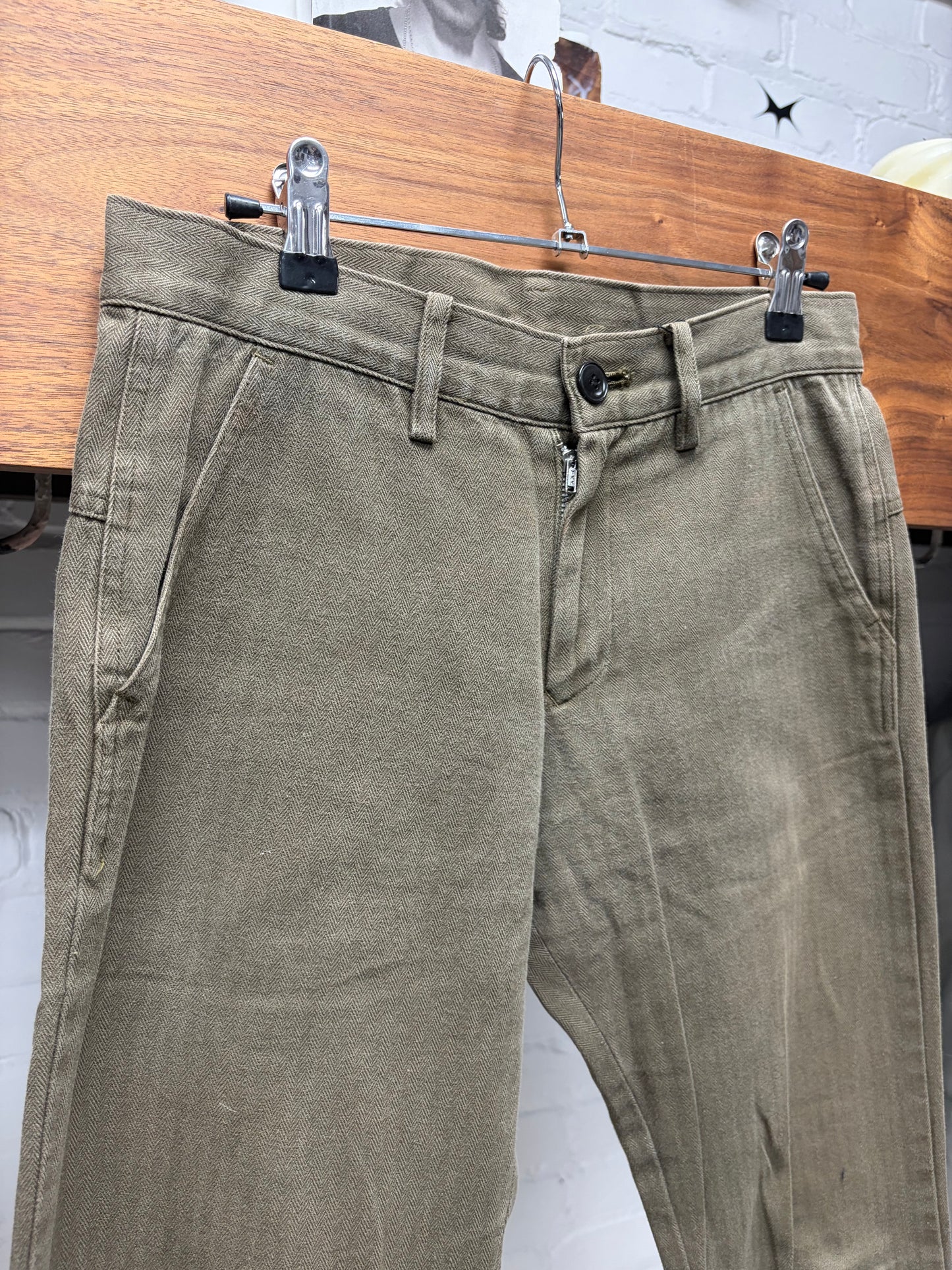 Yohji Yamamoto ‘Y’s’ Striped Brown Cotton Pants