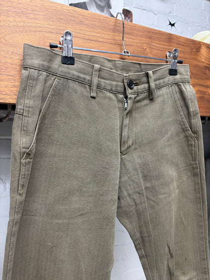 Yohji Yamamoto ‘Y’s’ Striped Brown Cotton Pants