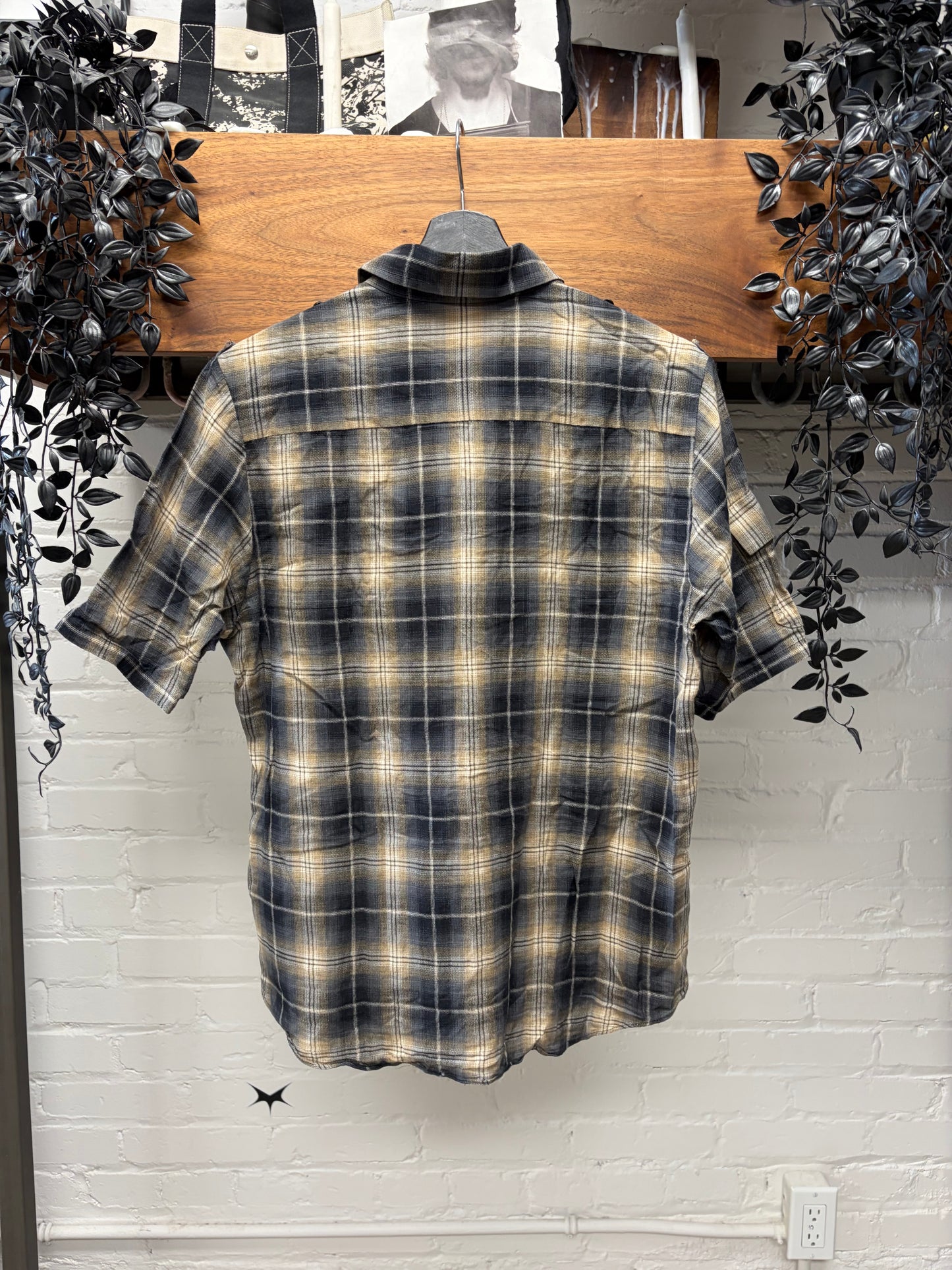 SS2007 Undercover ‘Shadow Plaid’ Short Sleeve Cutoff Flannel Shirt