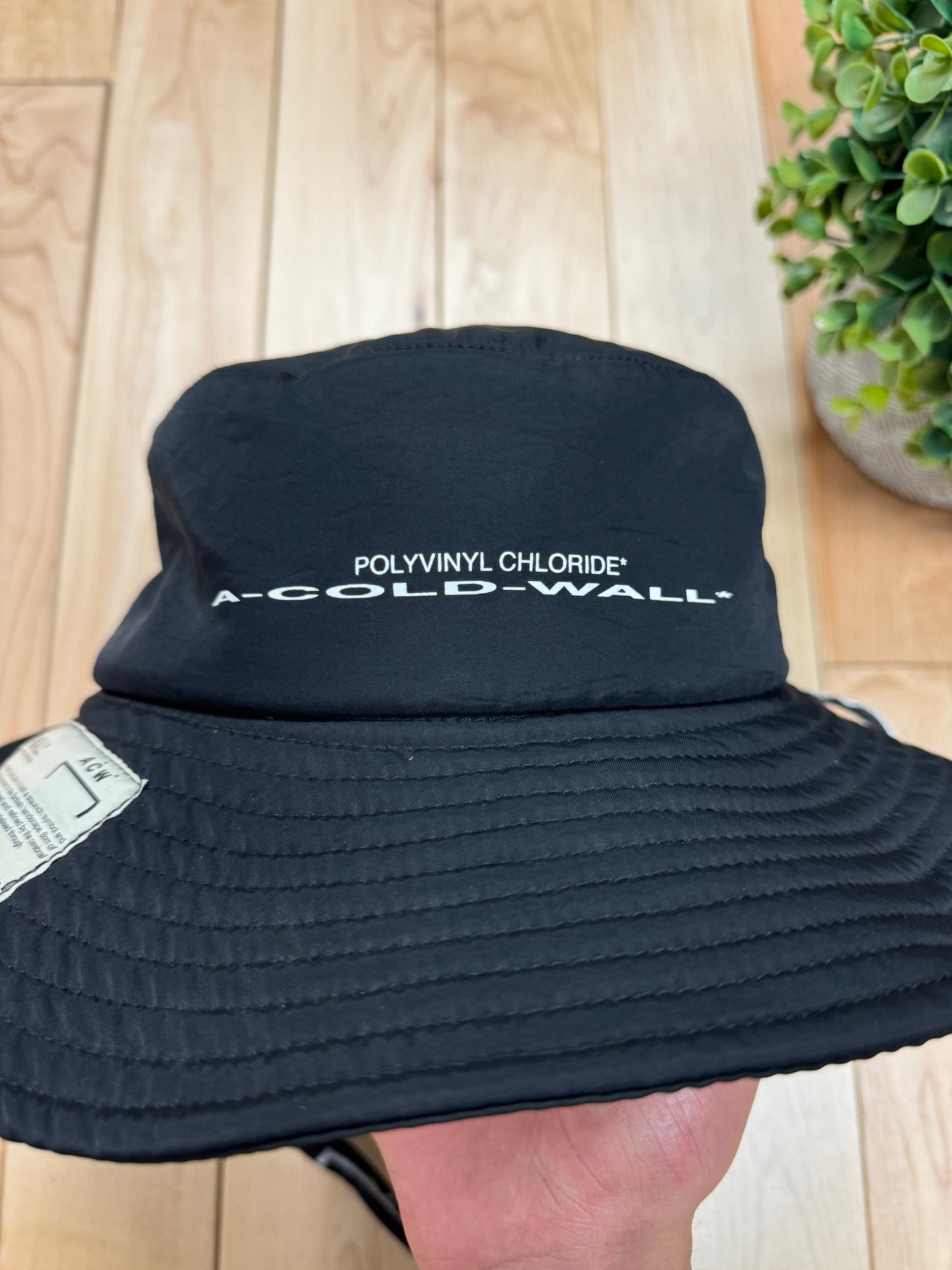 A Cold Wall Black Eyelet Drawstring Bucket Hat