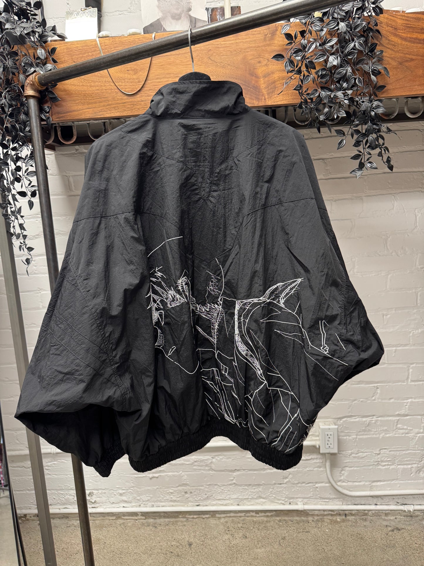 AW2021 Undercover x Evangelion Black Windbreaker Shell Jacket