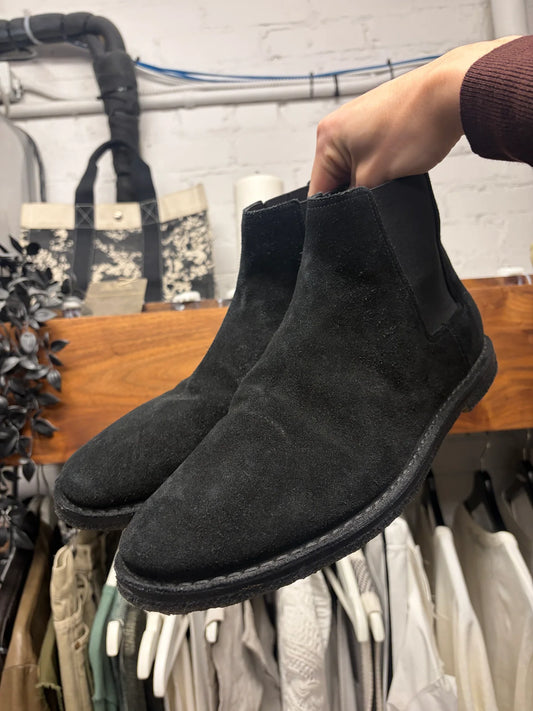 Saint Laurent Black Suede ‘Chelsea Boot’ With Crepe Sole
