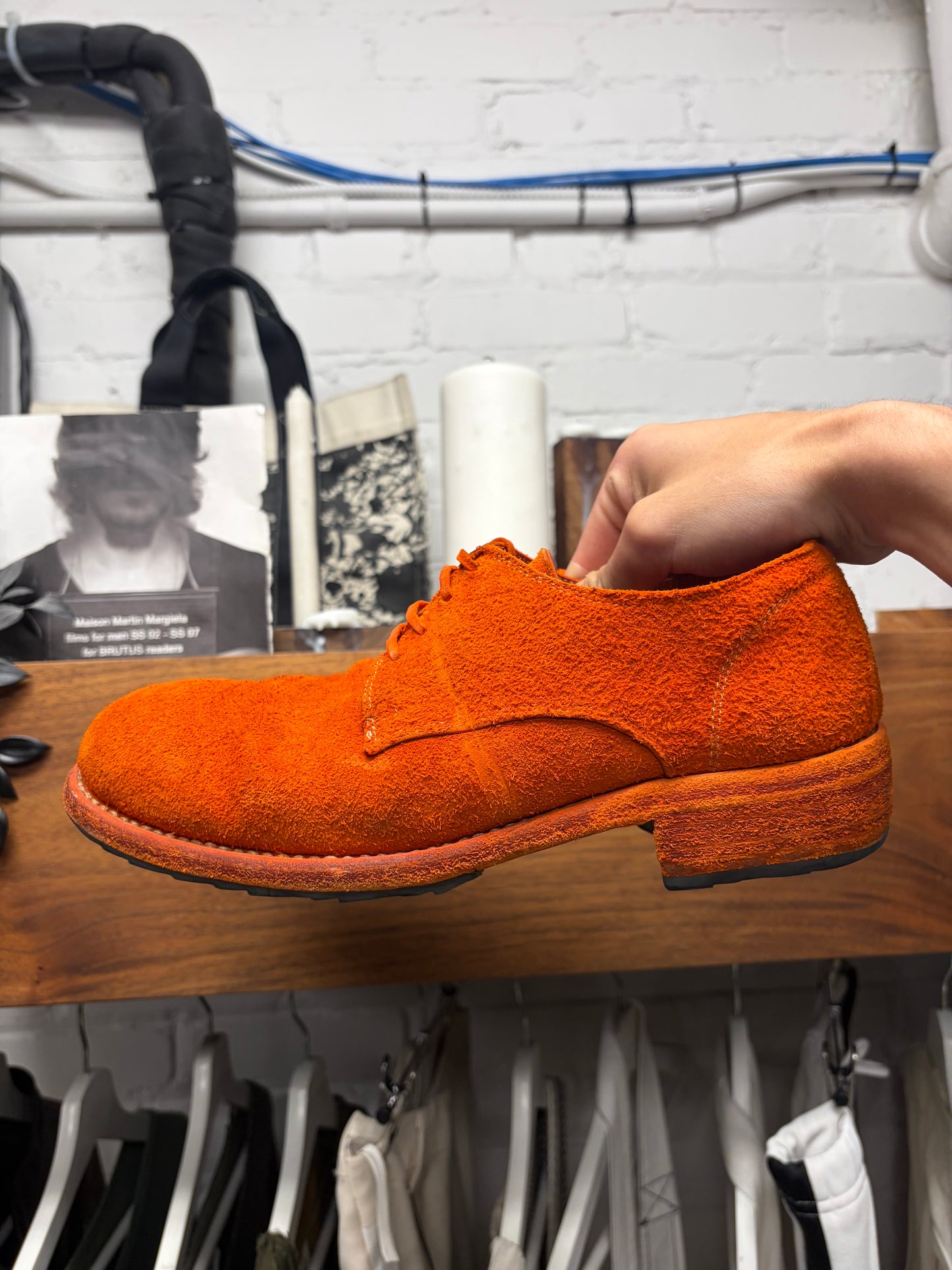 Guidi Burnt Orange ‘5302N Soldato’ Reverse Horse Leather Derbys