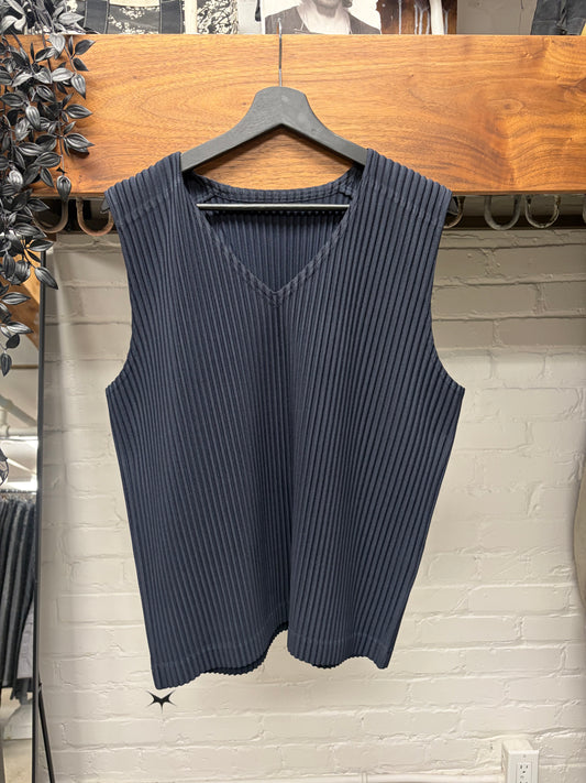 Issey Miyake Homme Plisse Pleated Blue Vest