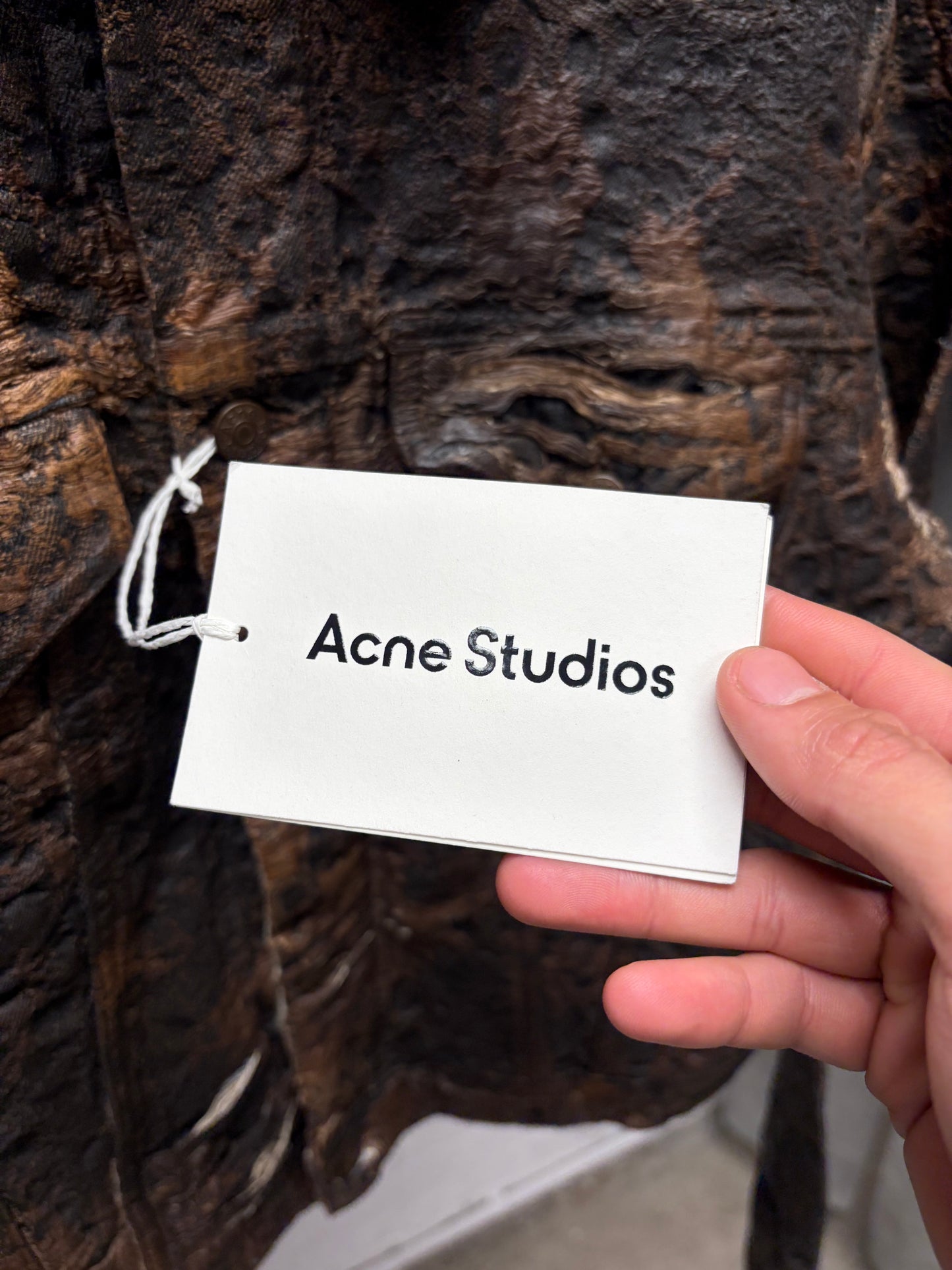 Acne Studios ‘Oraya’ Distressed Brown Denim Trucker Jacket