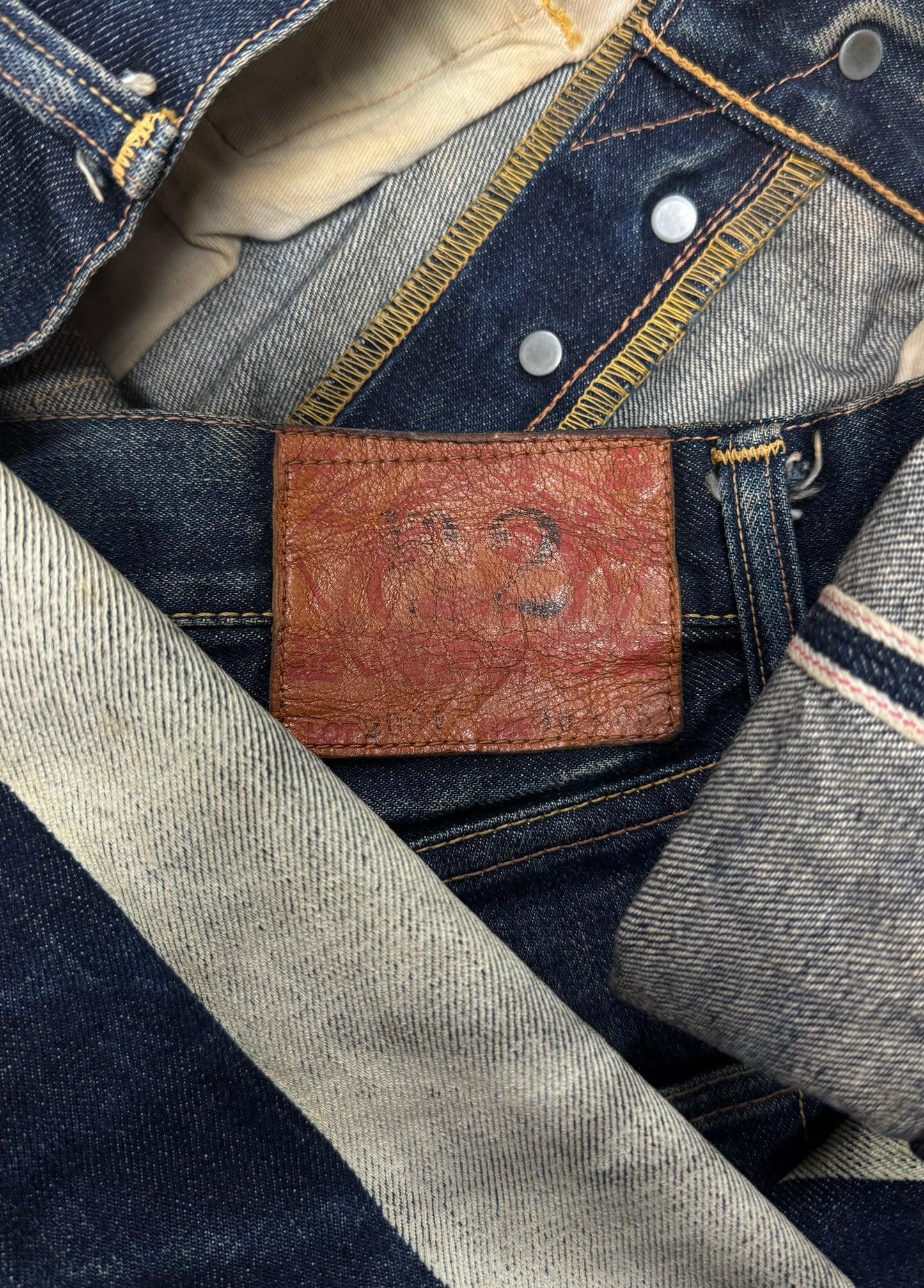 2000s Evisu Hand Painted ‘Gull Logo’ Raw Selvedge Denim