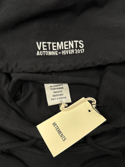 AW2017 Vetements ‘Total Fucking Darkness’ Elongated Hoodie