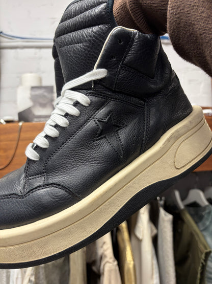 Rick Owens x Converse ‘TurboPWN’ Black Leather High Top Sneakers