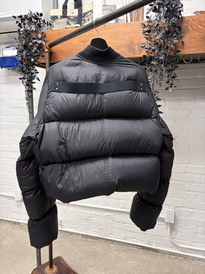 AW2019 Rick Owens ‘Larry’ Shoulder Strap Down Filled Black Puffer Jacket