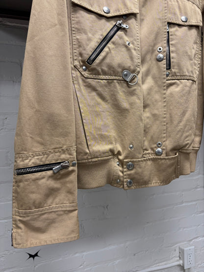 2000s Dolce & Gabbana Mainline Multi Zip Cargo Jacket with Mesh Interior Liner
