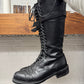 Ann Demeulemeester ‘Danny’ Knee High Calfskin Leather Combat Boots