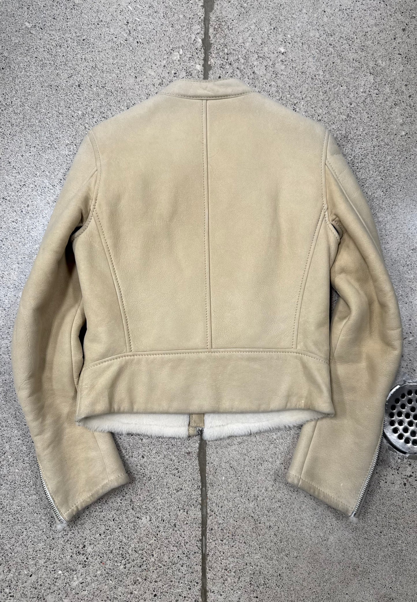 Maison Martin Margiela Goat Fur Lined ‘5-Zip’ Suede Jacket