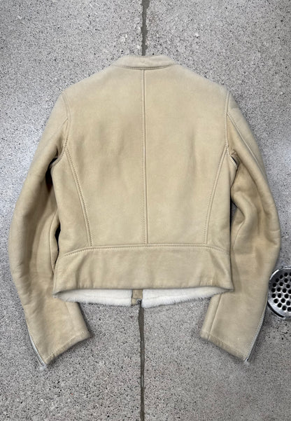Maison Martin Margiela Goat Fur Lined ‘5-Zip’ Suede Jacket