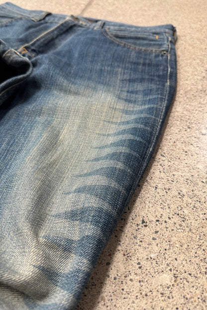 SS2003 Undercover ‘Scab’ Giz Print Flared Bootcut Denim