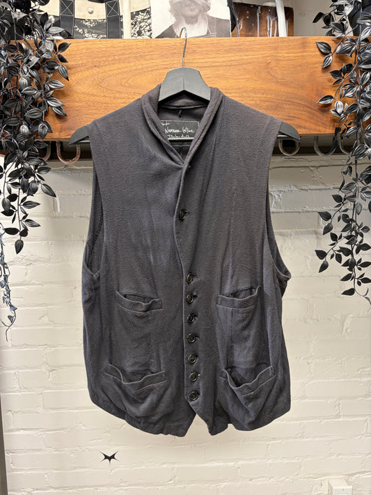 SS2007 Number (N)ine ‘Birds’ Cashmere Blend Black Casual Layering Vest