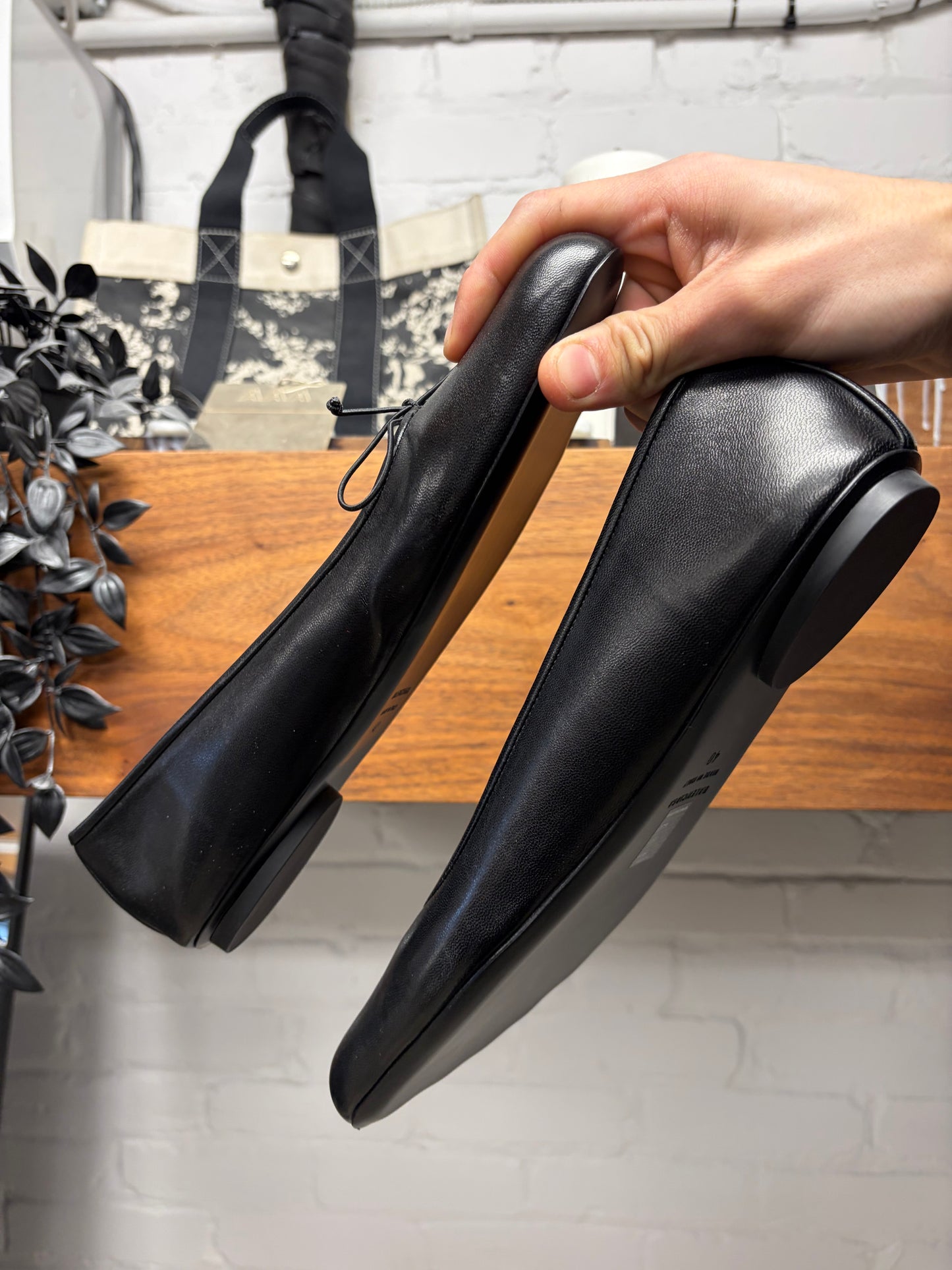 Balenciaga ‘Anatomic Ballerina’ Black Sheepskin Leather Flats