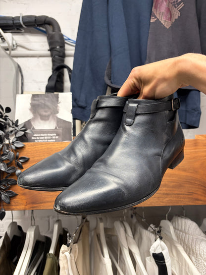Saint Laurent ‘Jodhpur’ Black Leather Ankle Cut Pointed Toe Boots