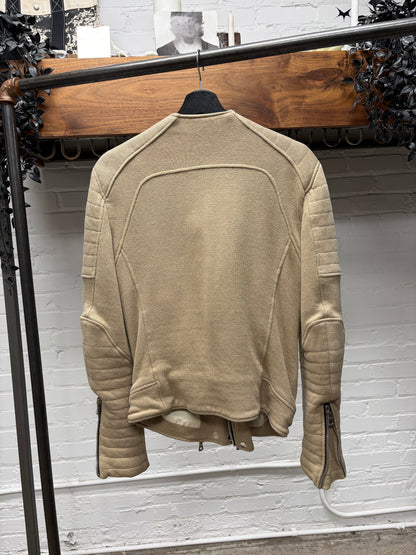 Balmain Tan Cotton Biker ‘Moto’ Jacket