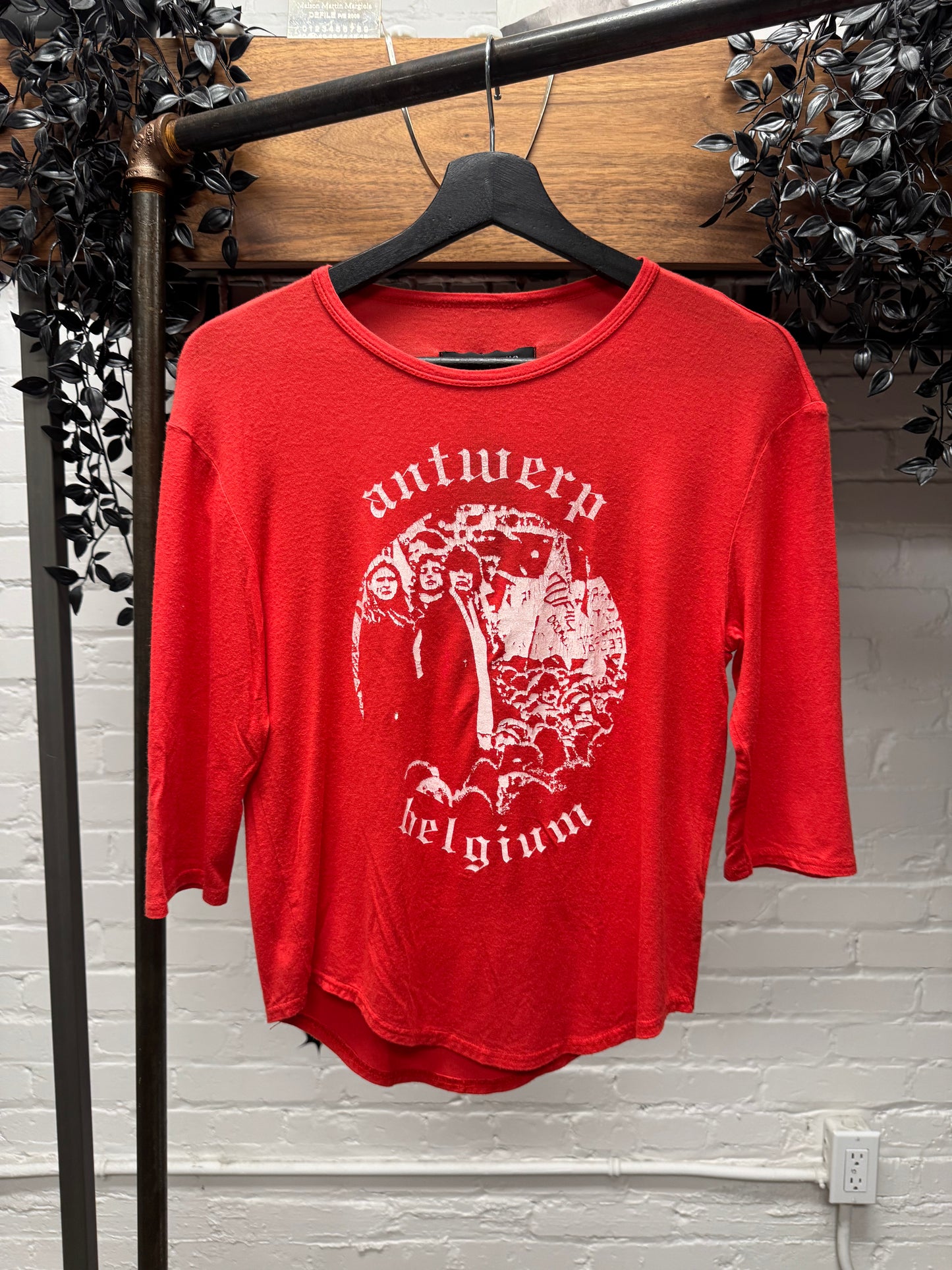 AW2001 Raf Simons ‘Riot Riot Riot’ Antwerp 3/4 Baseball Sleeve Shirt