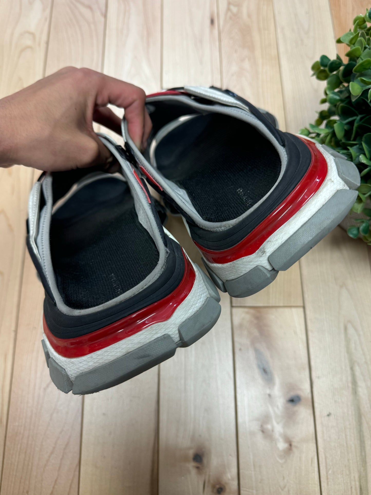 Balenciaga Track Slides Red/White/Black