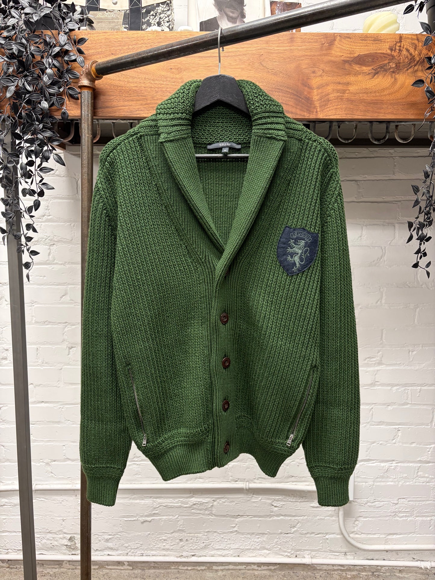 Gucci by Frida Giannini ‘Royal Crest’ Chenille Patch Wool Cardigan