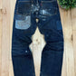 1/1 pair of Kapital ‘Okinawa’ Patchwork Blue Wide Cut Denim