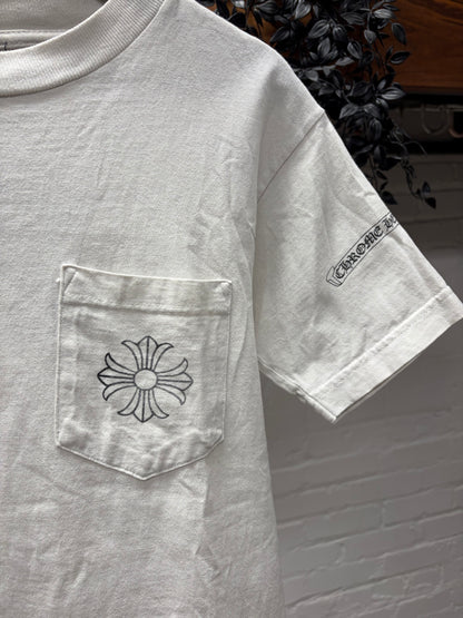 Vintage Chrome Hearts ‘Matrix Cross’ White Graphic T-Shirt