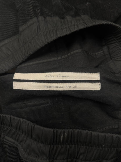 AW2020 Rick Owens ‘Performa’ Corduroy Drop Crotch Cargo Shorts