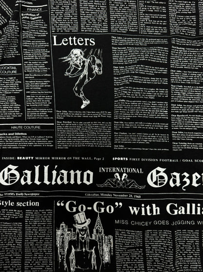 Galliano ‘Gazzette Newspaper Print Graphic T-Shirt