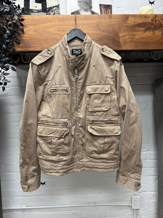Dolce & Gabbana Military Inspired Heavy Cotton Cargo Jacket
