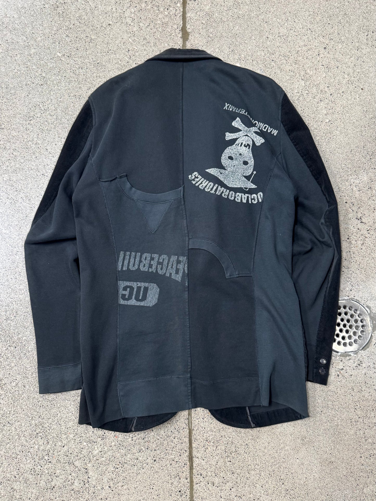 AW20003 Undercover Paper Doll Hybrid Sweatshirt/Corduroy Overcoat