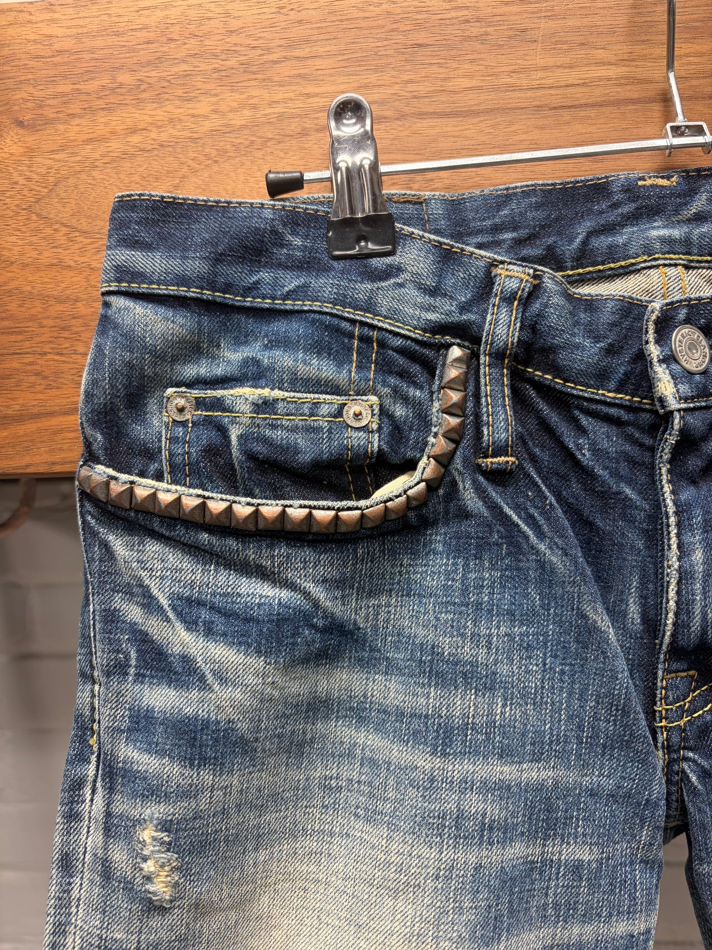 Hysteric Glamour Studded Blue Flared Leg Denim