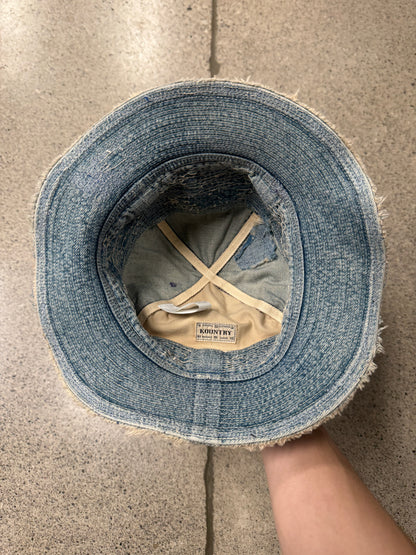 Kapital ‘Old Man & The Sea’ Sashiko Repaired Denim Bucket Hat
