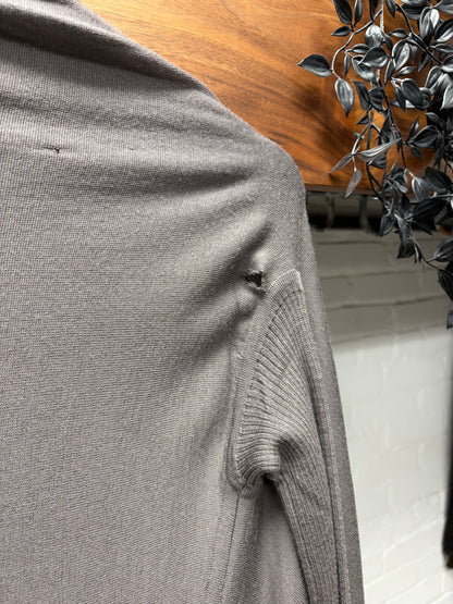 AW2007 Rick Owens ‘Exploder’ Dust Brown Waterfall Cardigan