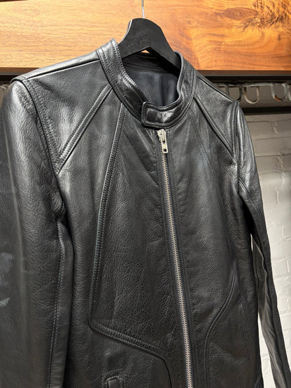 AW2014 Rick Owens ‘Moody’ Black Pebbled Leather Biker Jacket