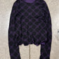 AW2002 Junya Watanabe Black/Purple Diamond Pattern Grunge Sweater