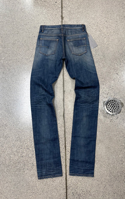 Dior Homme ‘Cool Summerday’ Raw Blue Distressed Unaltered Denim
