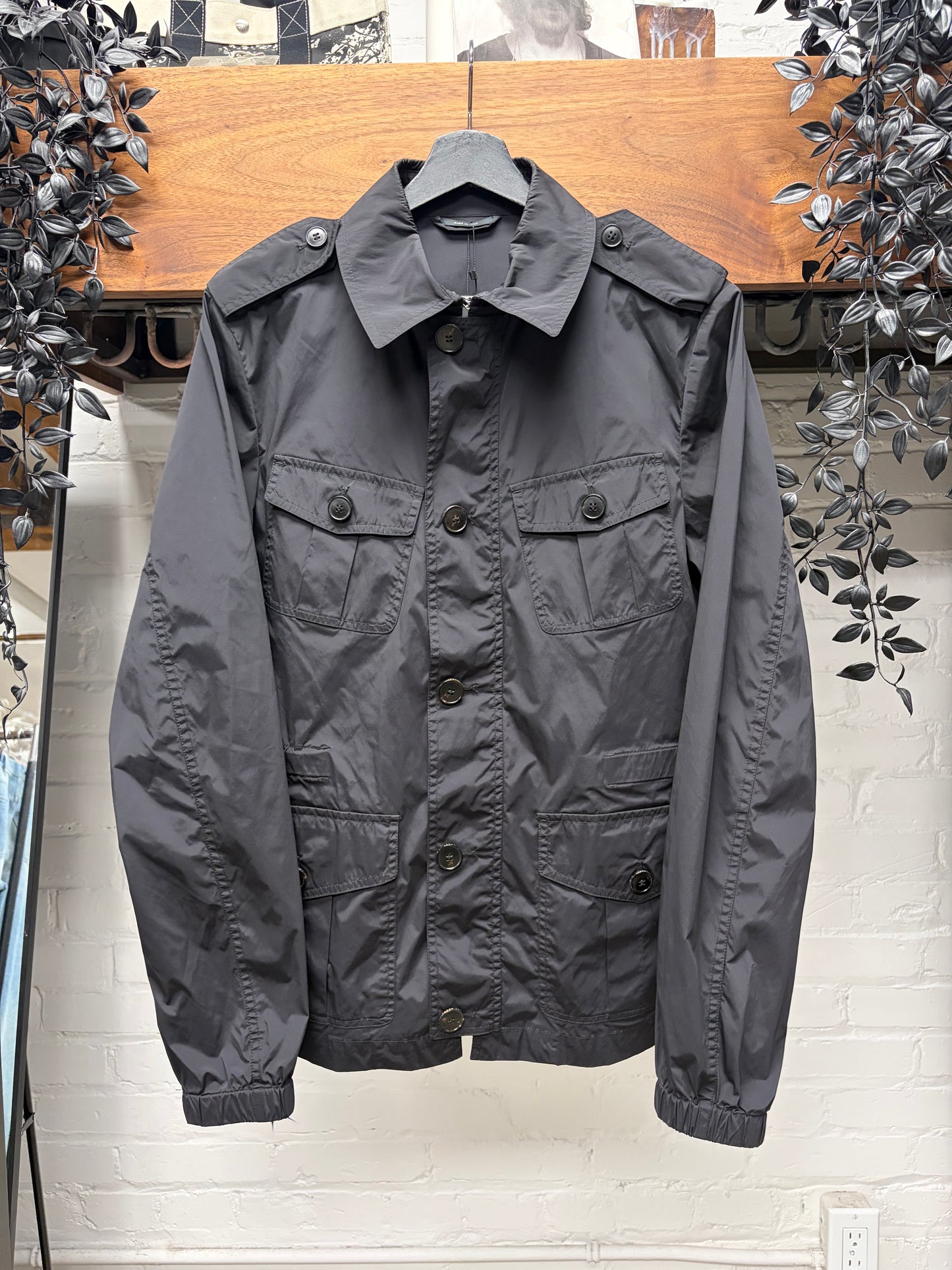 2000s Gucci Nylon Shell Black Military ‘Field Jacket’