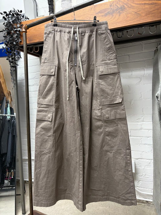 SS2025 Rick Owens ‘Hollywood’ Dust Brown ‘Bela’ Cargo Pants