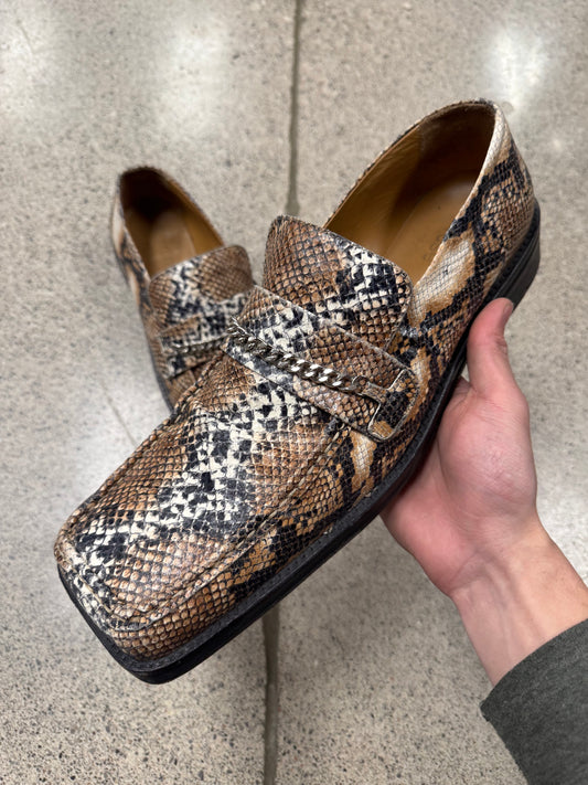 Martine Rose ‘Snakeskin’ Square Toe Leather Loafers