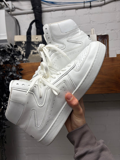 Celine ‘CT-01 Z Trainer’ Optic White Calfskin High Top Leather Sneakers