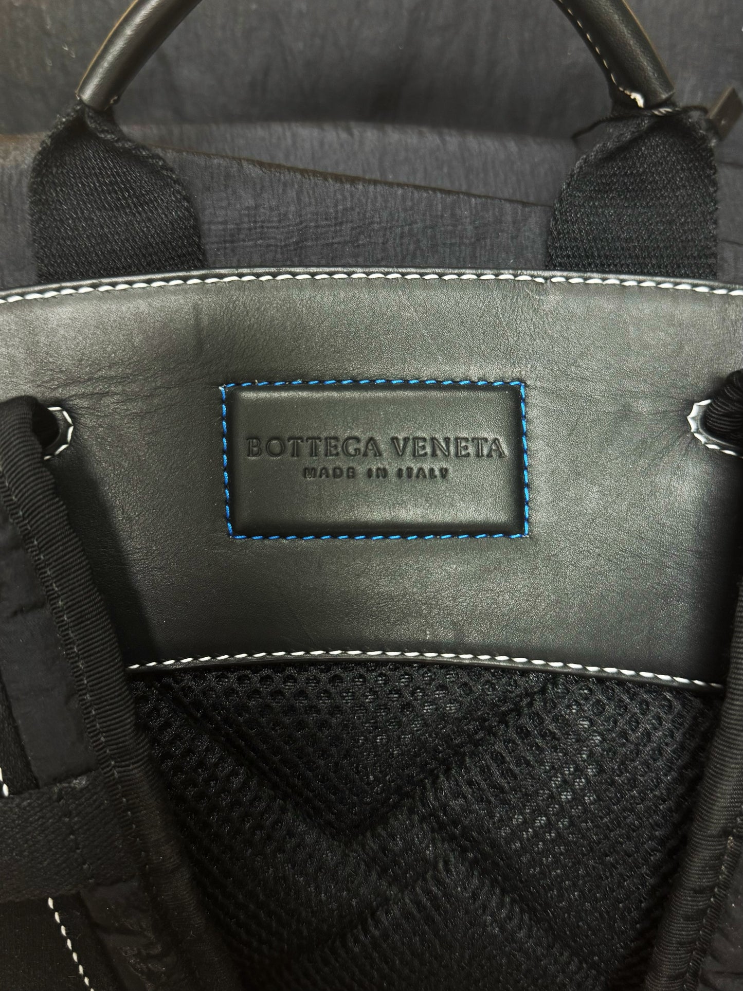 Bottega Veneta Black/Blue Tech Nylon ‘Trekking’ Backpack